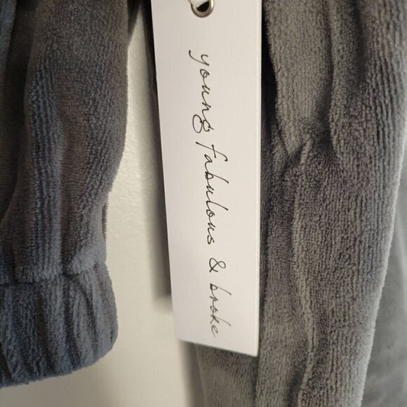 YOUNG FABULOUS & BROKE Velour Fritzy Jacket Grey Womens Size M - Picture 11 of 11